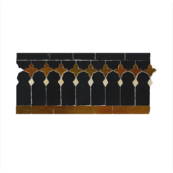 Mosaic House Moroccan tile Zanar 6-19-11 Black Brown Beige  zellige, mosaic, zellij, border, glaze, traditional, classic 